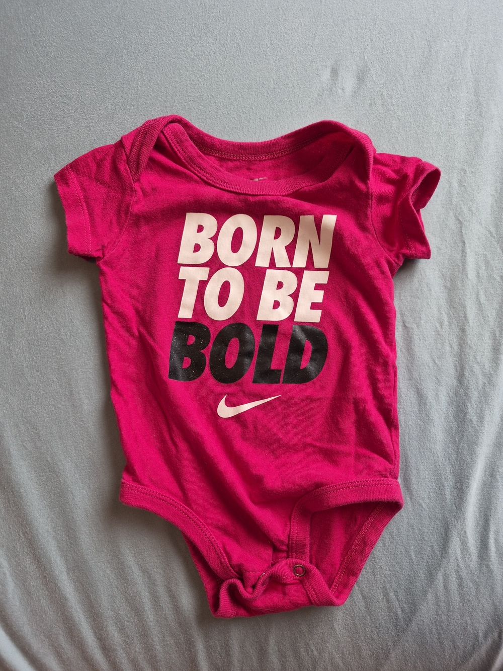 Nike Infant Bodysuit - Hot Pink with White & Black Graphic